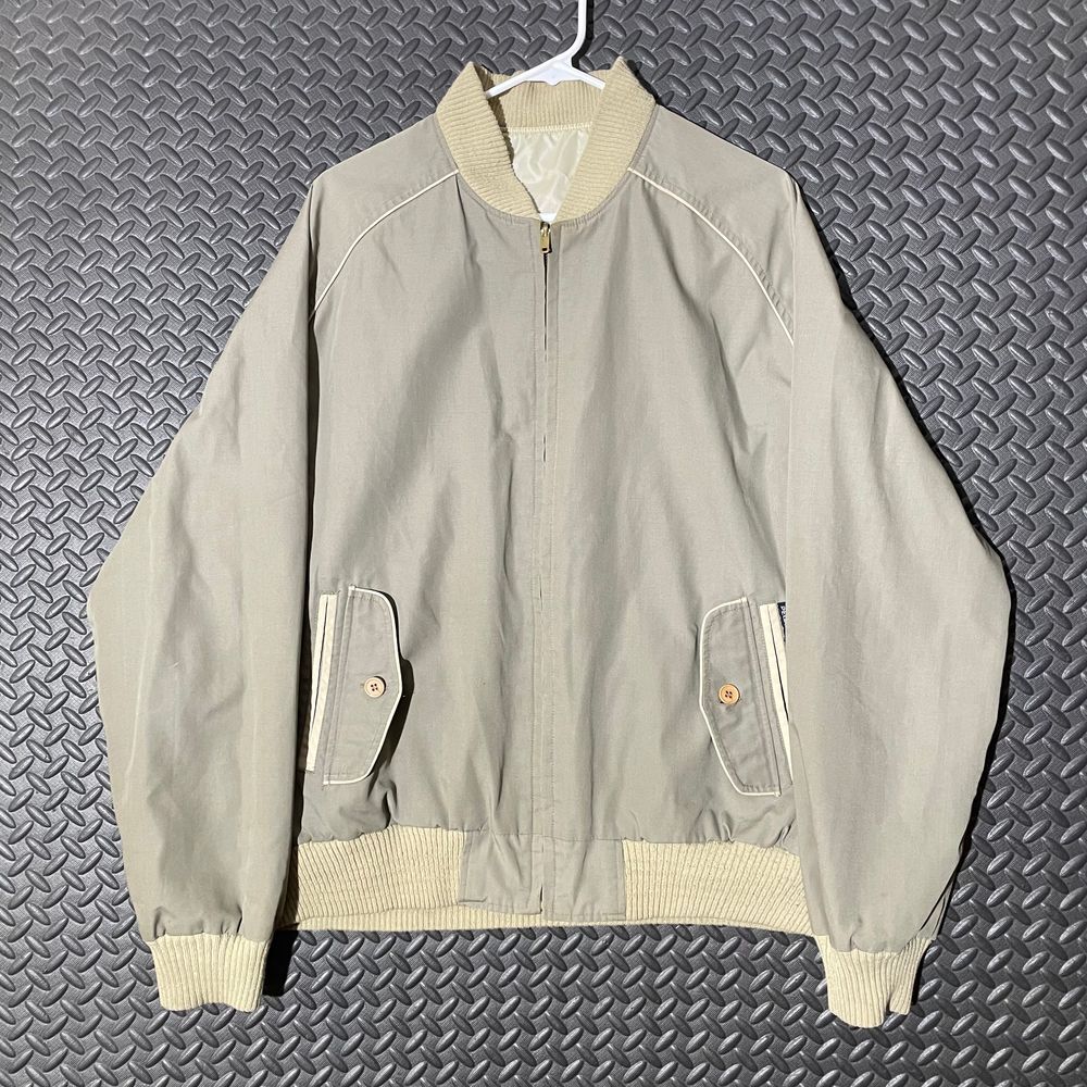 Vintage‎ Pegasus By North Bay Gray Tan Zip Up Casual Bomber Jacket Men's Size XL